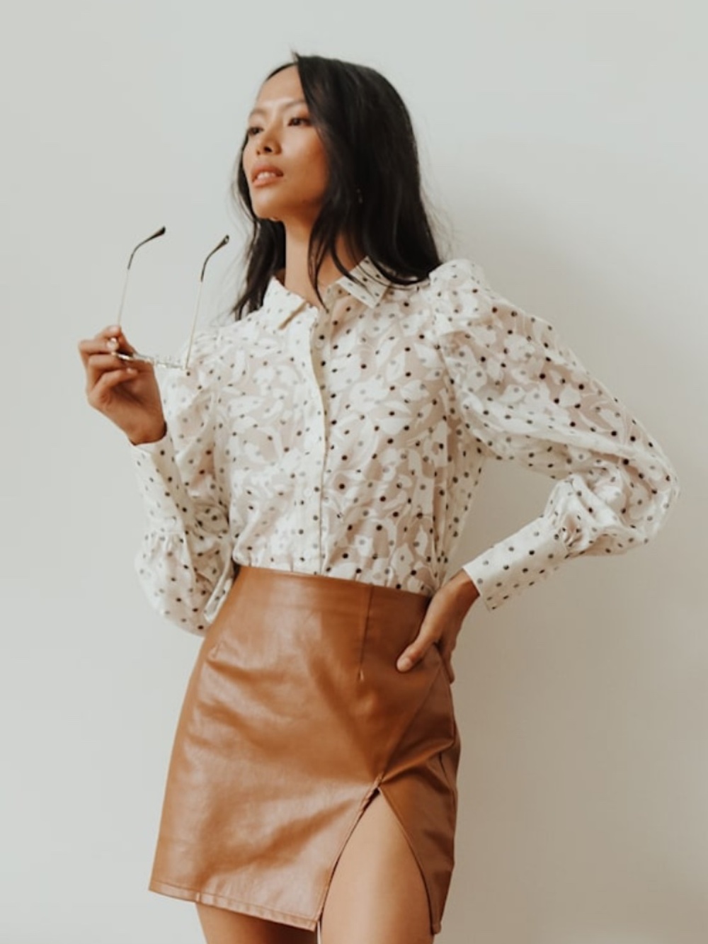Lulus Walking The Walk Camel Vegan Leather Mini Skirt Brown - Size M